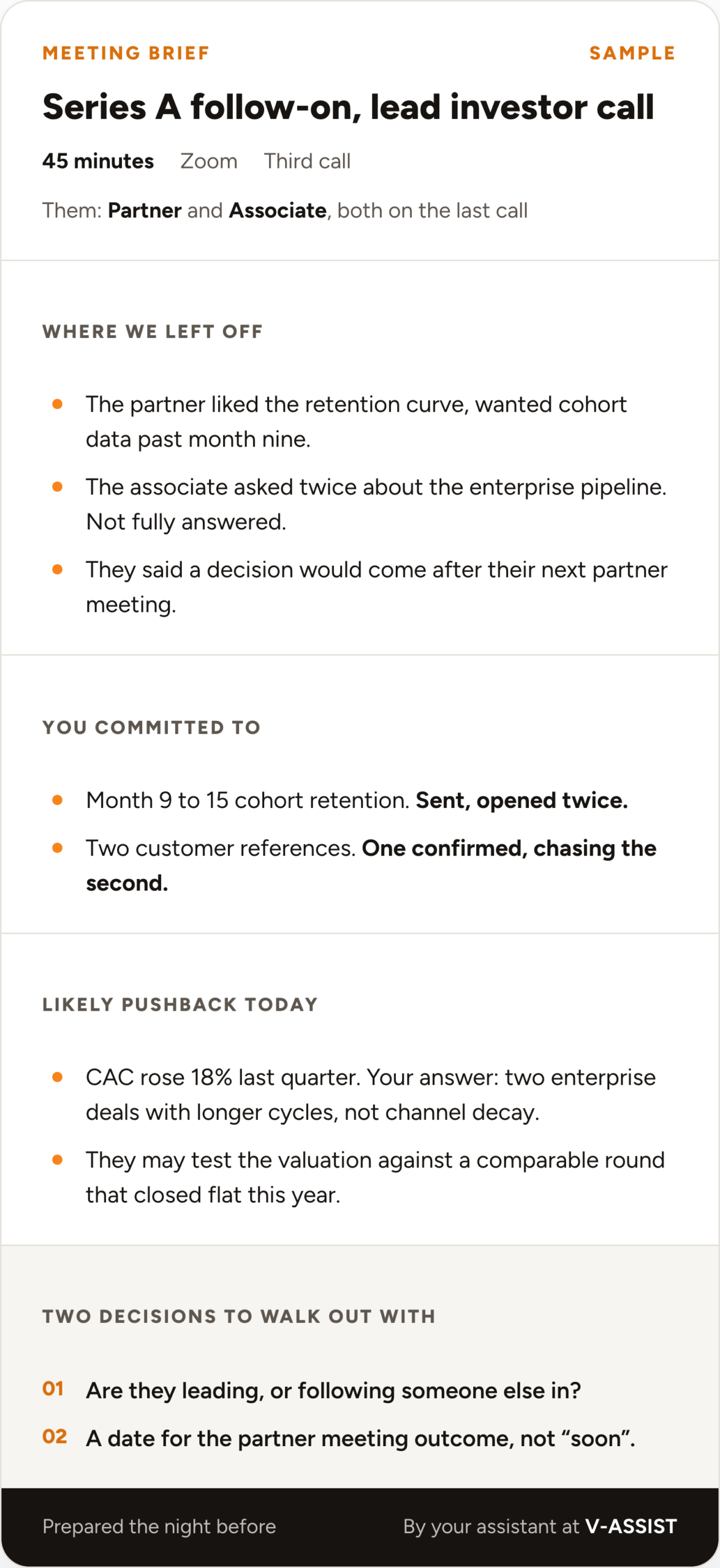 A client brief prepared by the team, details blurred