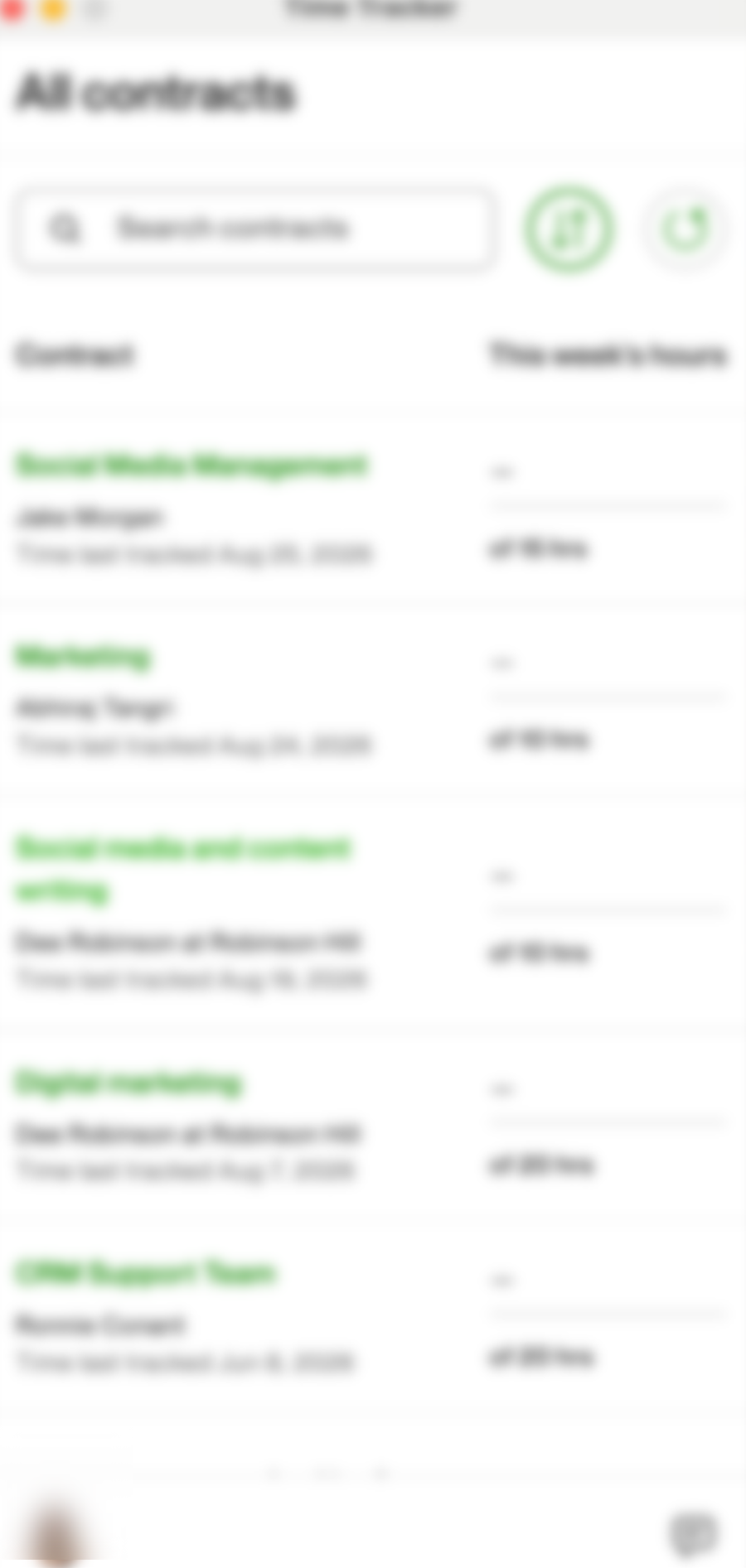 An operations tracker we keep current for a client, details obscured